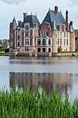 France, Loiret, La Bussiere, La Bussiere Castle, (Fisherman's Castle), lake\n