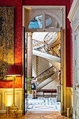 France, Paris, the Jacquemart Andre museum, the winter garden staircase\n