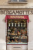 France, Meurthe et Moselle, Nancy, front window of delicatessen biscuits, chocolate and delicatessen Lefevre Lemoine shop in rue Raymond Poincarre (Poincarre street)\n