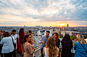 France, Paris, general view of Paris from a Rooftop in the 18th arrondissement\n