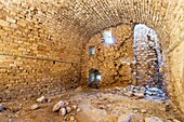 France, Var, Provence Verte, Forcalqueiret, the ruins of the castle of Forcalqueiret are among the emblematic monuments that benefit from the lotto of the heritage imagined by Stéphane Bern for their backups, one of the vaulted rooms on the east wing of the castle\n