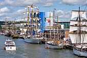 France, Seine Maritime, Rouen, Armada of Rouen 2019, Tall yachts moored, Promenade Normandie-Niemen\n