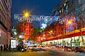 France, Paris, boulevard Haussmann at Christmas\n