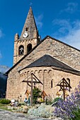 France, Hautes Alpes, cemetary and church of La Grave\n