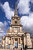 France, Vendee, Lucon, Notre Dame de l'Assomption cathedral, Neo-Gothic facade topped by a spire at 85 meters high\n