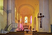 Frankreich, Charente Maritime, Dampierre sur Boutonne, Kirchenschiff der Kirche St. Pierre