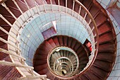 France, Charente Maritime, Pointe de la Coubre, La Tremblade, the La Coubre lighthouse staircase\n