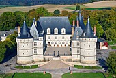 Frankreich, Seine-Martime, Mesnières-en-Bray, das Schloss (Luftaufnahme)