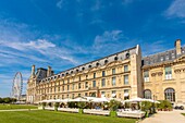 France, Paris, Tuileries garden, the Museum of Decorative Arts located in the Marsan pavilllon of Louvre Palace, the restaurant Loulou and the Big wheel\n