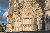 France, Cher, Bourges, St Etienne cathedral, listed as World Heritage by UNESCO, west facade\n