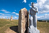 Frankreich, Cotes-d'Armor, Carnoet, das Tal der Heiligen oder bretonische Osterinsel, ist ein assoziatives Projekt mit 1000 monumentalen Skulpturen aus Granit, die 1000 bretonische Heilige darstellen
