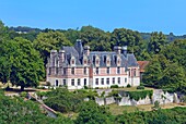 France, Seine-Maritime, Saint-Maurice-d'Etelan, the castle of Etelan (aerial view)\n