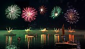 France, Finistere, Brest, ATMOSPHERE Closing fireworks of July 18 Brest International Maritime Festival 2016\n
