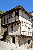 Frankreich, Aveyron, Occitanie, Séverac-le-Château, mittelalterliche Stadt, la maison de Jeanne (XIII. Jahrhundert), eines der ältesten Häuser im Aveyron