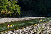 France, Ardeche, Reserve Naturelle des Gorges de l'Ardeche, Saint Remeze, descent of the Gorges de l'Ardeche\n