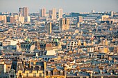 France, Paris, view on the rooftops of Paris en Zinc\n