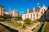 France, Paris, Marais district, French garden of the Sens hotel\n