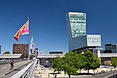 France, Nord, Lille, esplanade Place François Mitterrand with the Euralille business district which includes the Eurostar station and the Lille Europe TGV station, dominated by the Lille tower\n