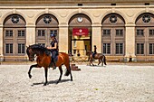 France, Oise, Chantilly, Chantilly Castle, the Great Stables, last rehearsals in the carousel before the show: Once upon a time ... the Great Stables on the occasion of the Tercentenary of the Great Stables\n