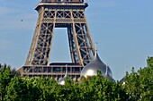 France, Paris, area listed as World Heritage by UNESCO, Holy Trinity Cathedral of Paris and the Eiffel Tower\n