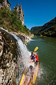 Frankreich, Ardeche, Reserve Naturelle des Gorges de l'Ardeche, Saint Remeze, Rocher de la Cathedrale