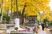 France, Paris, the Pere Lachaise cemetery in autumn\n