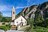 Frankreich, Alpes-Maritimes, Nationalpark Mercantour, Tinée-Tal, Saint-Dalmas-le-Selvage, Pfarrkirche von Saint-Dalmas