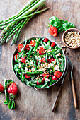 Asparagus strawberry feta salad