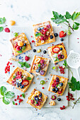 Puff pastry pies with summer berries
