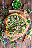 Garlic green pizza