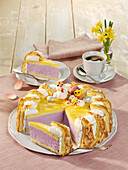 Easter nest blueberry and mascarpone cream cake