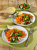 Tomato rice and vegetables