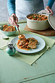 Creamy veal goulash with squash