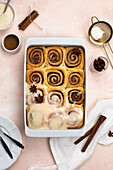 Cinnamon rolls with chai spices and vegan cream cheese icing