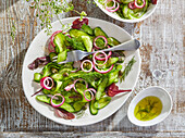 Cucumber salad with dill and red onion
