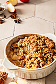 Apple crumble with oat flakes