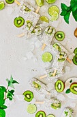 Kiwi coconut chia popsicles