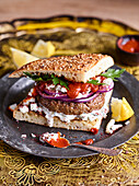 Burger with feta