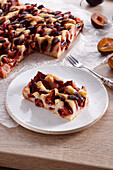 Sunken plum tart