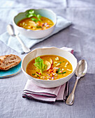 Carrot and celery soup with apples