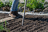 Make planting grooves for planting out