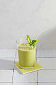 Smoothie with matcha and almond milk