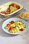Vegetarian zucchini cannelloni with couscous