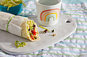 Tex Mex wrap with millet, black beans and cheese