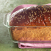 Wheat yoghurt bread with sesame seeds