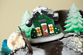 Christmas cot cake decoration made from butter and sugar