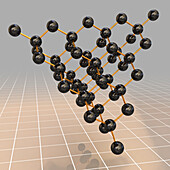 Diamond crystal structure, illustration