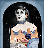 Carl Sagan, conceptual illustration