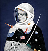 Neil Armstrong, conceptual illustration