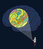 Brain research, conceptual illustration